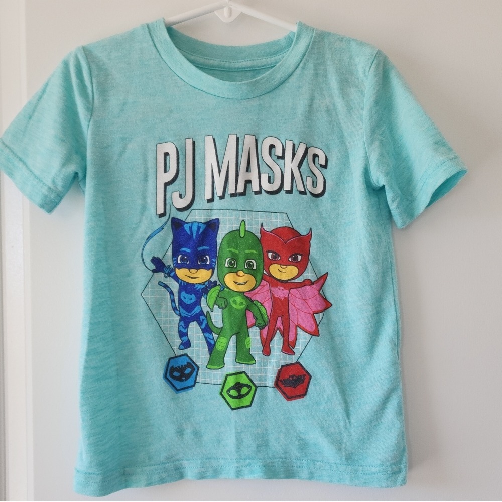Boys 3T‎ PJ Masks Graphic Tee Toddler Light Blue Short Sleeve Shirt Superhero